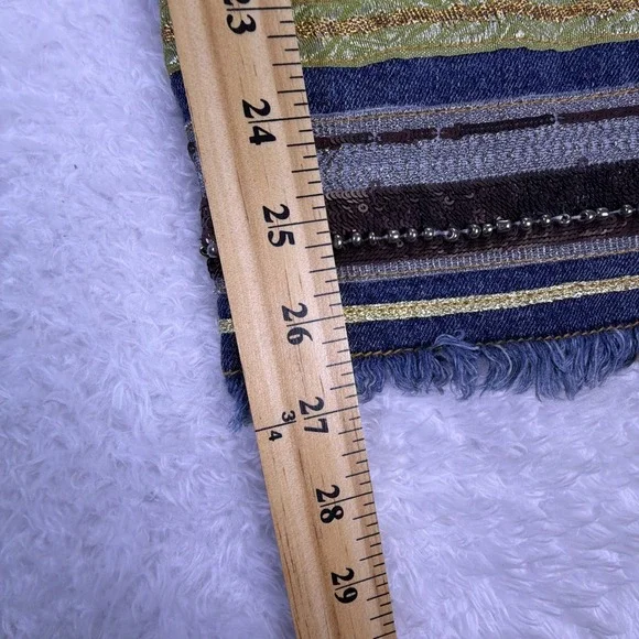 Anthropologie Pilcro & The Letterpress Jeans Embroidered Fringe Boho Slim 28 - Picture 9 of 10